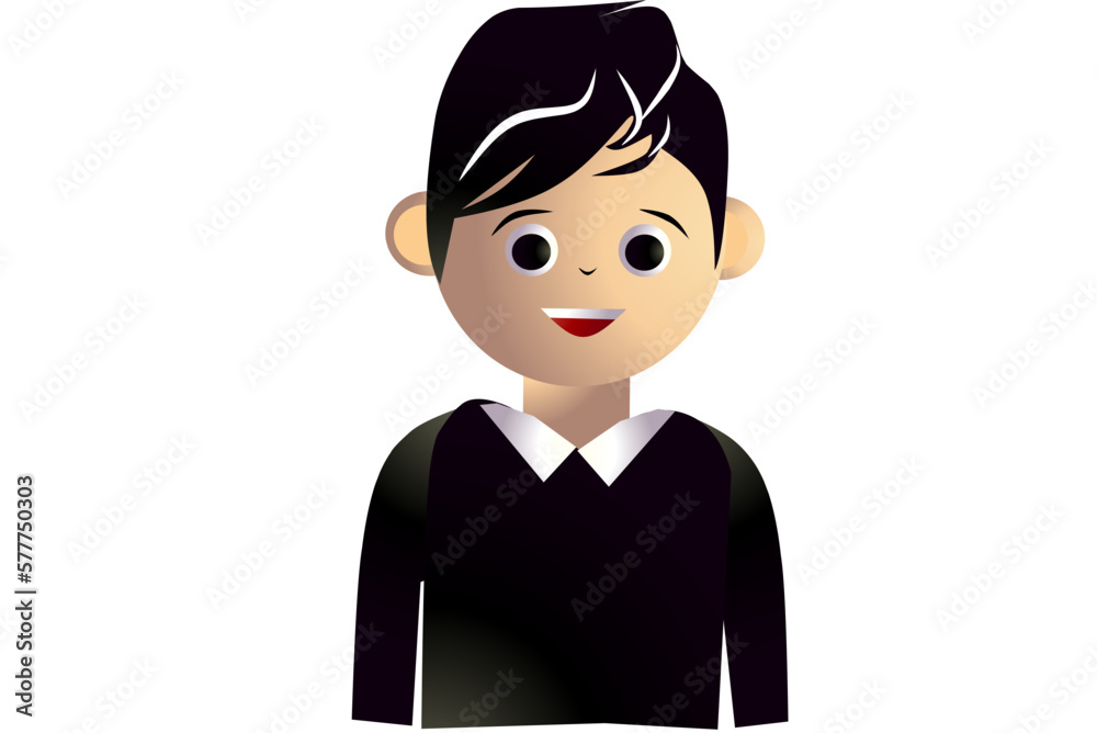 Avatar of an administrator with white background elements. Vector Illustration. Avatar of an administrator with white background elements. Vector Illustration.