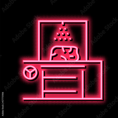 humidification system meat neon glow icon illustration