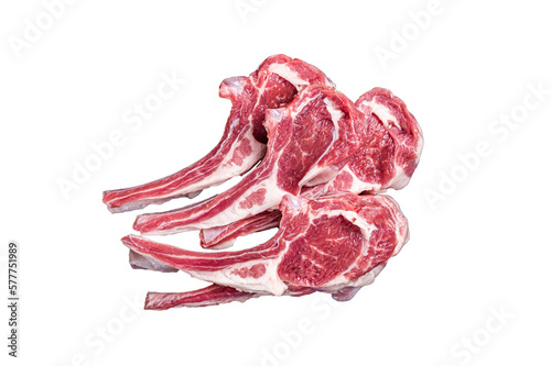Canvastavla Uncooked lamb mutton chops, raw meat steaks