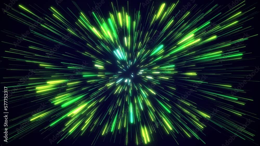 Abstract, amazing, beautiful and neon lines move endlessly toward the viewer. An explosion of colorful and monochromatic neon parts and their movement toward the camera. Lots of lines flying forward