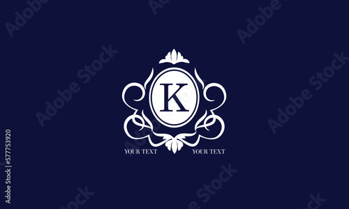 Luxury brand logo with letter K. Vector concept monogram premium design for business, hotel, wedding services, boutique, jewelry and other brands.