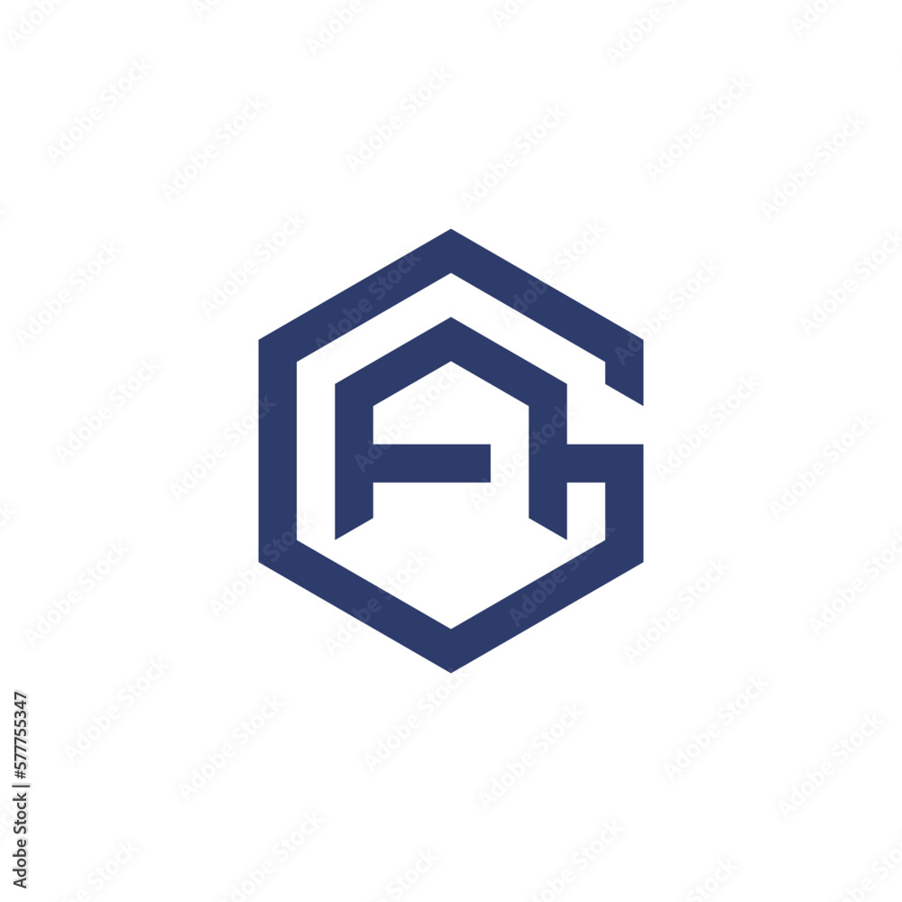 Vector logo with letter A G in polygon shape
Vector logo with letter A G in polygon shape