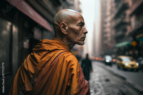 Buddhist monk in the city