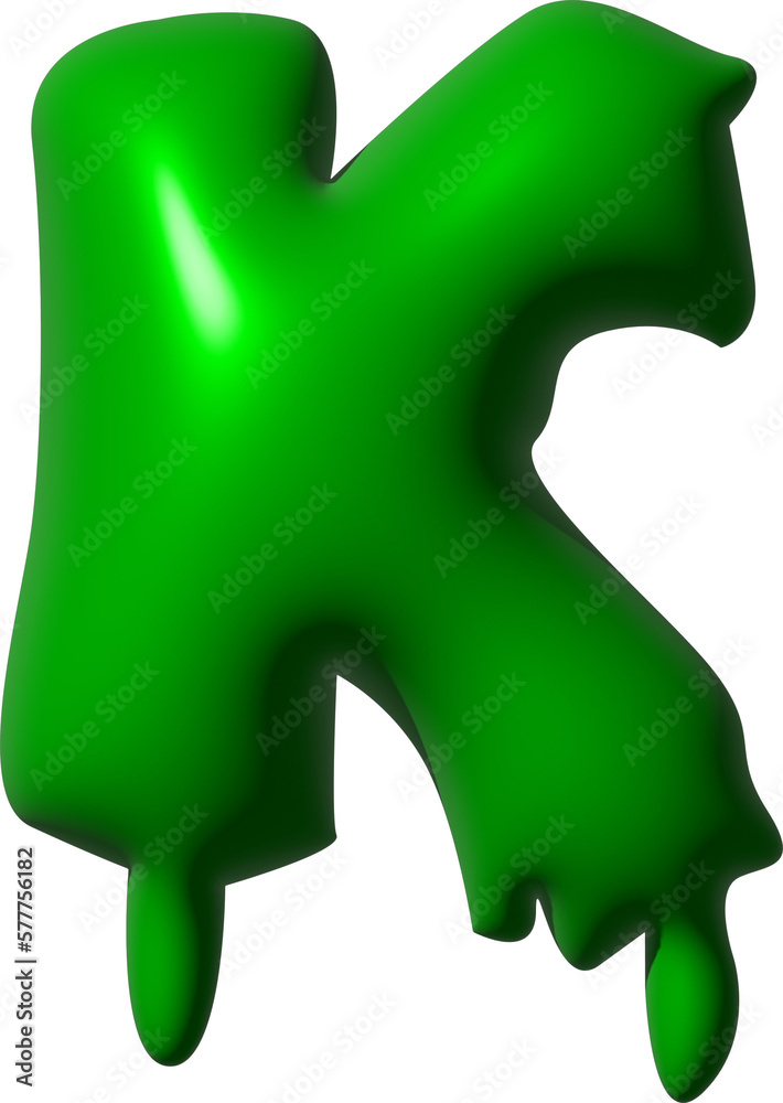 3d green leaky graffiti letter k 3d green leaky graffiti letter k