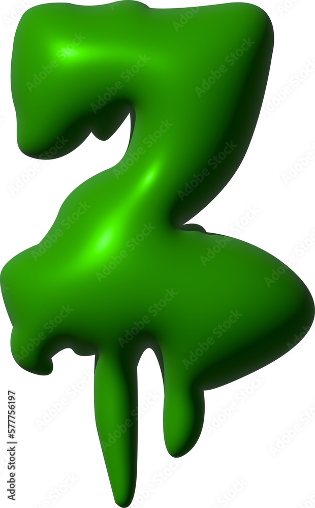 3D green leaky graffiti letter z