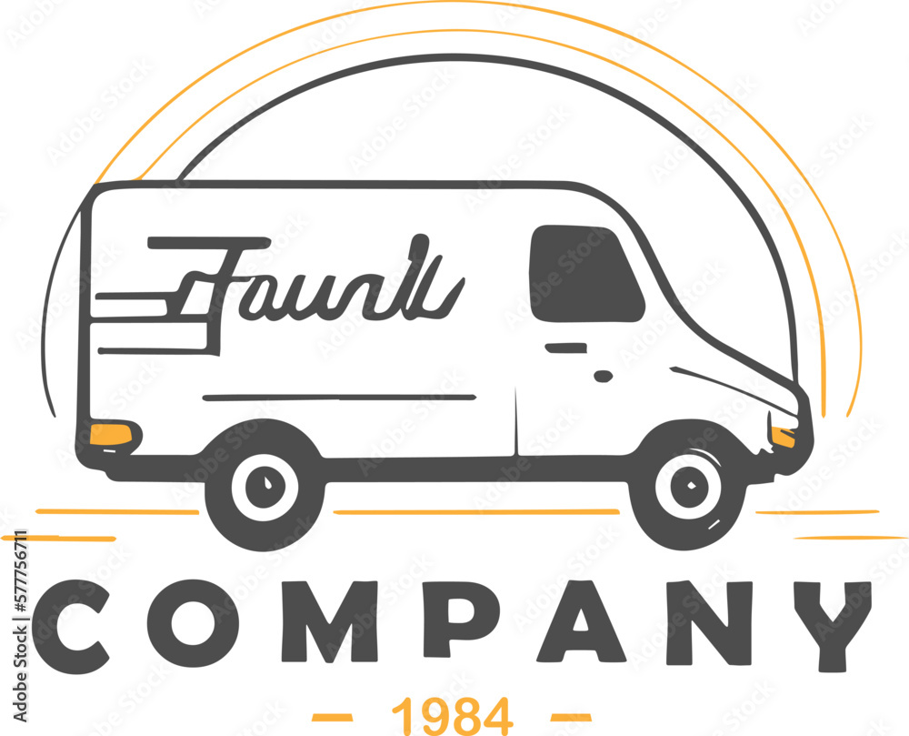 Logistic company logo. Cargo van.