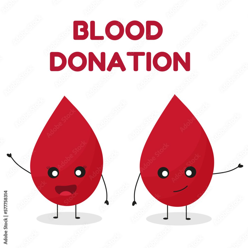 Blood donation. Cute blood drops. Vector illustrations. Donate Blood, Health Care Concept Blood donation. Cute blood drops. Vector illustrations. Donate Blood, Health Care Concept