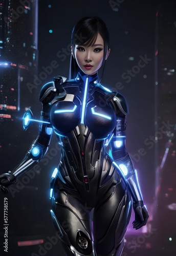 futuristic sci-fi portrait asian woman  generative art by A.I.