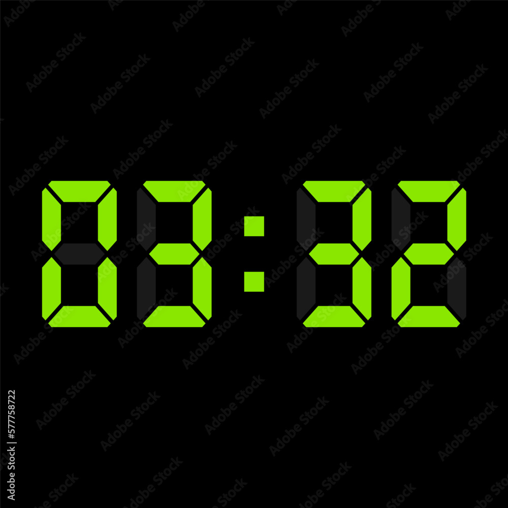Digital clock vector illustration, time icon