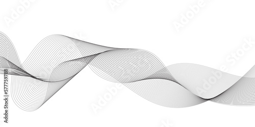 Abstract wavy grey stream element for design on transparent background isolated. Wavy white and grey lines background.