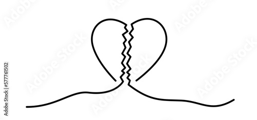 Cartoon love symbol. Heart banner. sutures hearts, line patern. broken, lover icon or pictogram. I love you for 14 february, valentine, valentines day. 