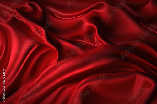 Luxury Red Soft Silk Abstract Background.