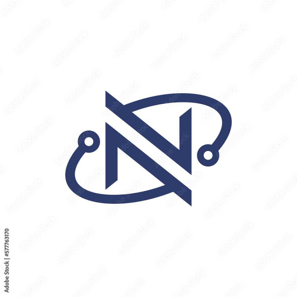 Letter N Tech Logo Design Element
Letter N Tech Logo Design Element