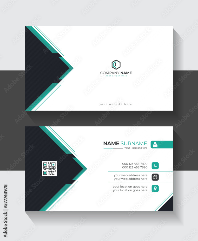Modern Business Card Template, Professional Visiting Card Design Layout for business presentation
