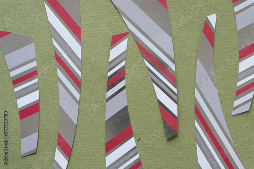 Fototapeta Naklejka Na Ścianę i Meble -  paper stripes made from scrapbook paper with foil and plain stripes