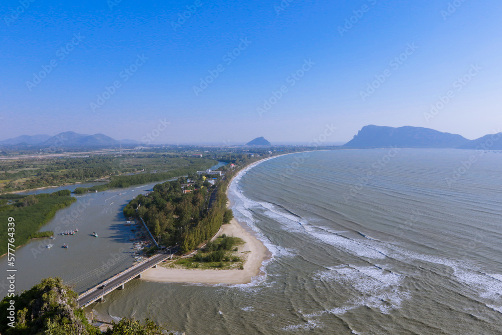Panoramic View to the Prachuap Khiri Khan Town from Sightseeing point, Thailand