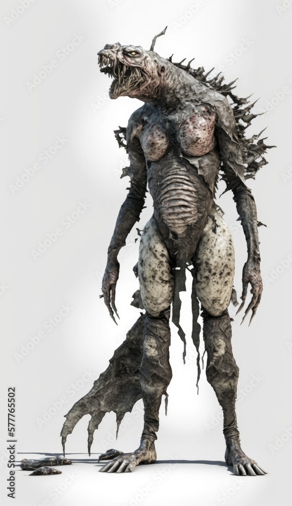 Wasteland radioactive mutant, post apocalypse creepy character