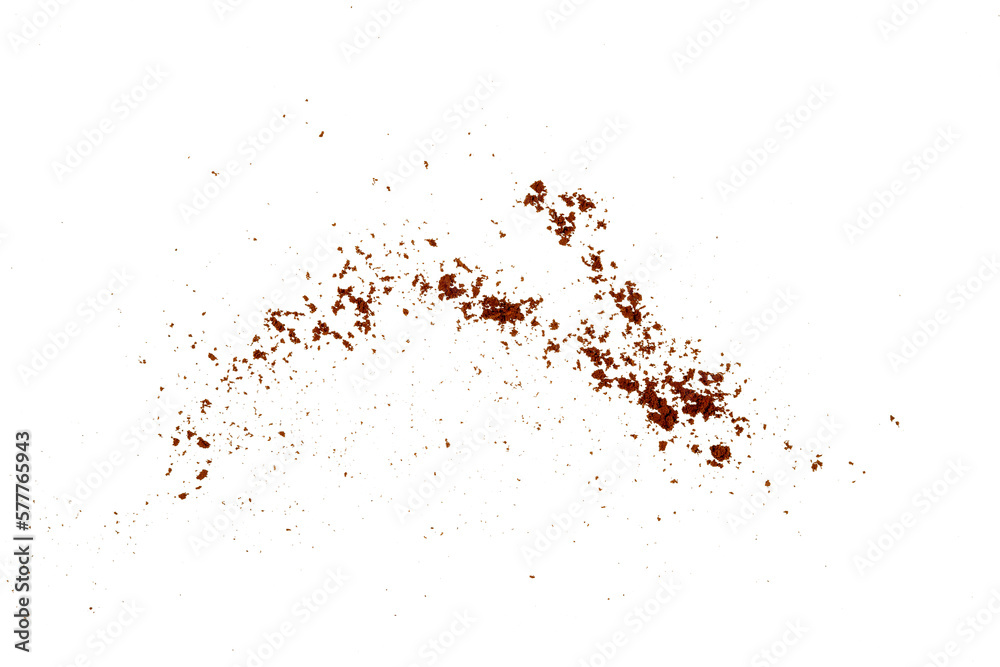 The coffee grounds particle isolated
