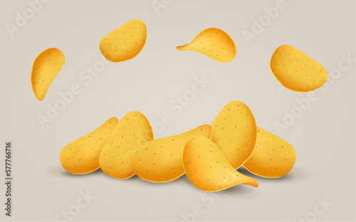 Vector Chips Food Composition 