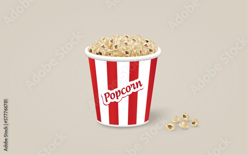 Vector Food Popcorn Basket Illustration