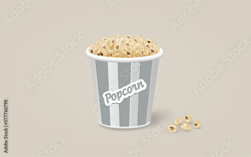 Vector Food Popcorn Basket Illustration