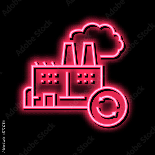 garbege recycling factory color icon vector illustration photo