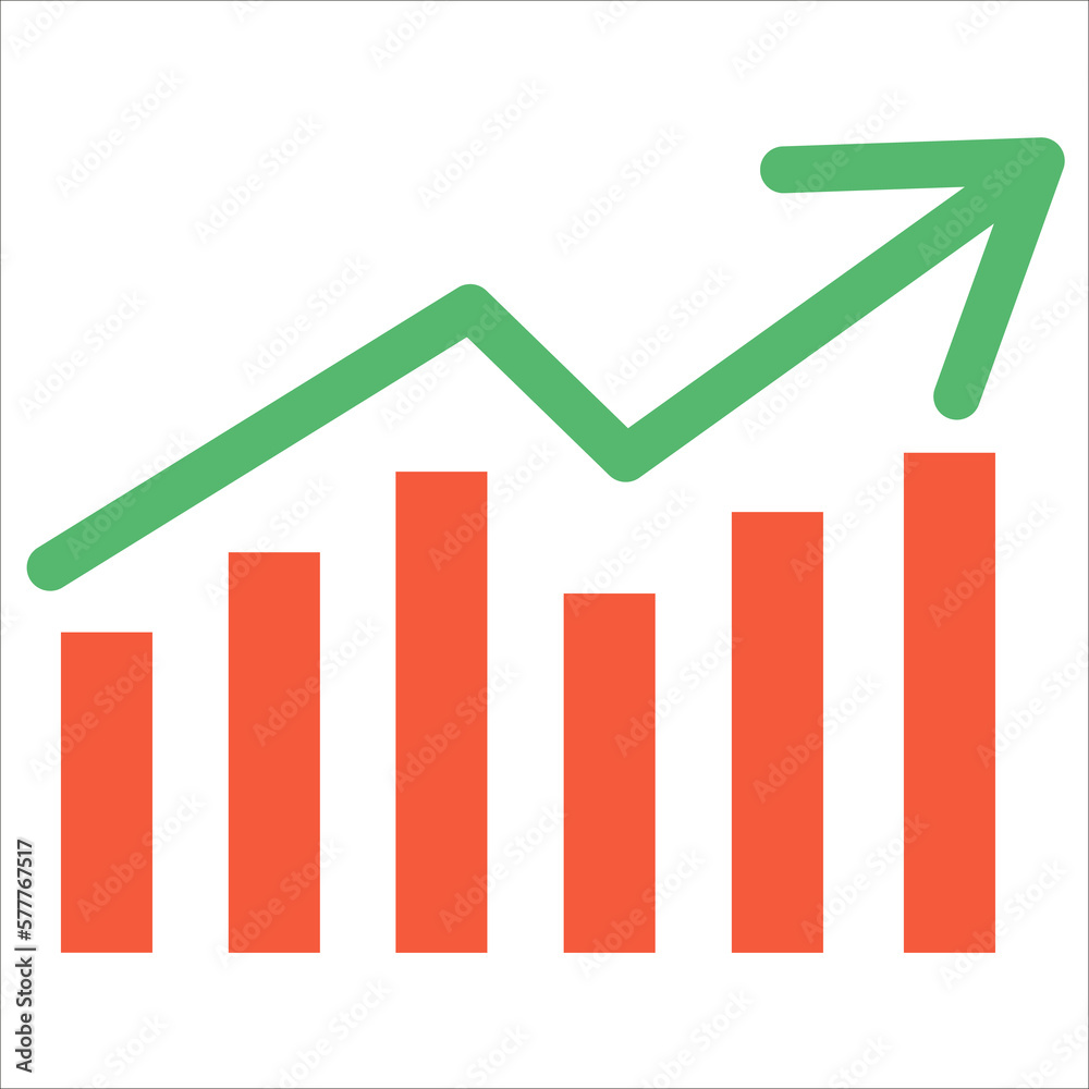 Bullish graph with white background, indication of progress, rising prices, improvements, vector indicating increase, graph indicating uptrend Bullish graph with white background, indication of progress, rising prices, improvements, vector indicating increase, graph indicating uptrend