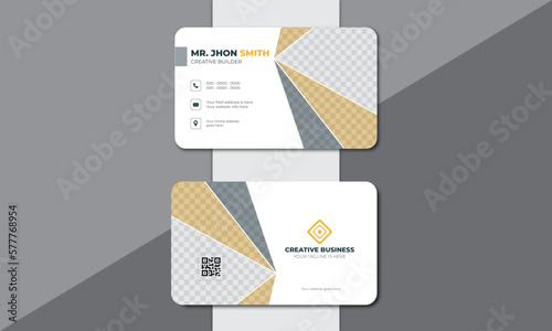 Elegant Business Card with white Details, visiting card, personal card design vector, simple

