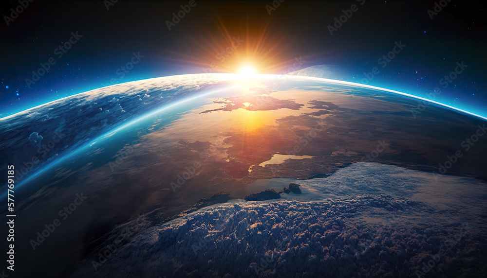 Sunrise on earth.
The curvature of the planet Earth. Aerial shots of the blue planet from space. AI generated illustration. Sunrise on earth.
The curvature of the planet Earth. Aerial shots of the blue planet from space. AI generated illustration.