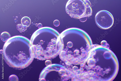 background with floating bubbles in water