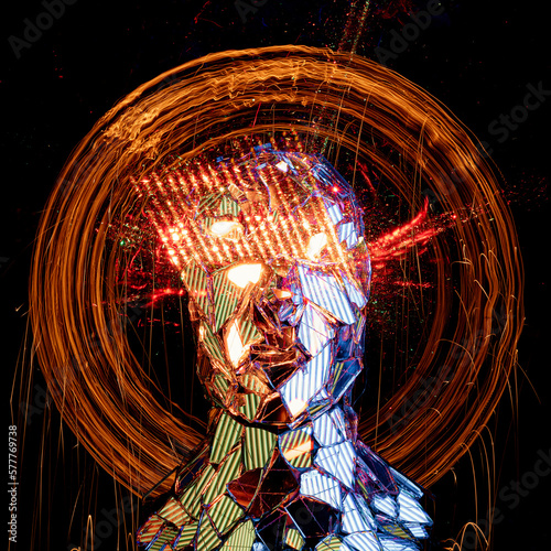 music album cover, abstract silhouette demon