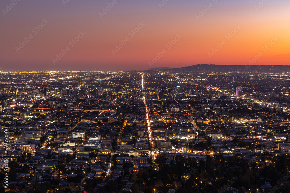 Los Angeles at Sunset and Night Los Angeles at Sunset and Night
