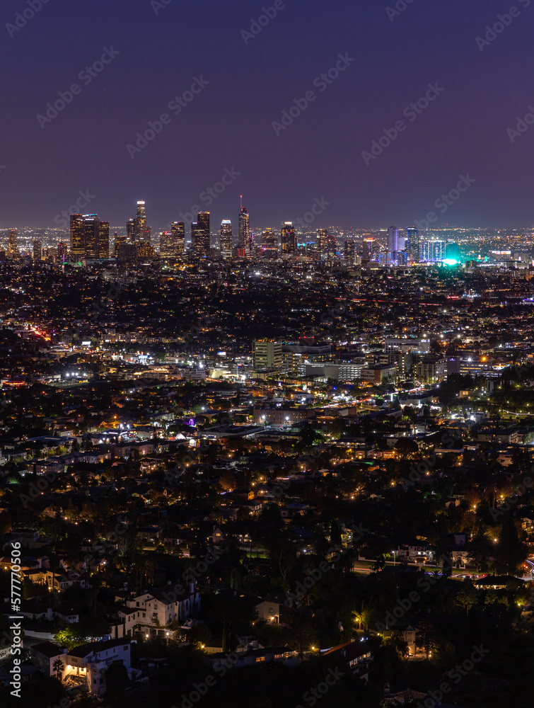 Obraz premium Downtown Los Angeles at Night