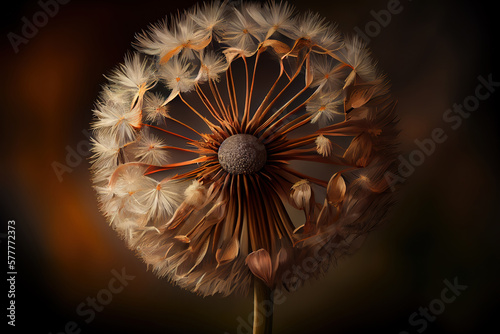 Dandelion flower art style. Generative Ai