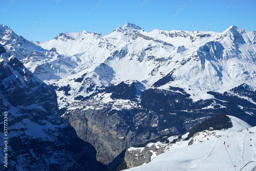 Der Winter in der Schweiz Swiss Alps