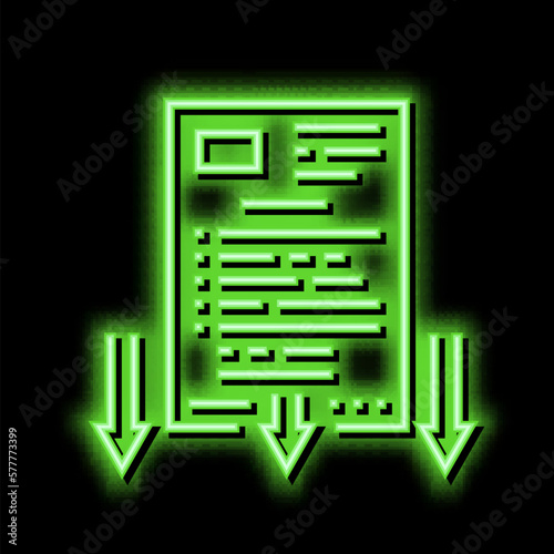 lawsuit document neon glow icon illustration