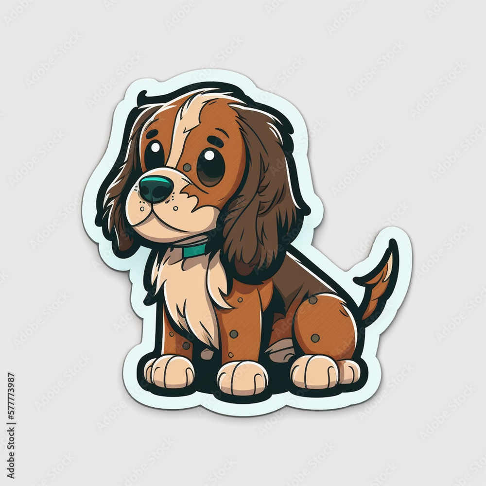 Cute dog sticker generated using Ai technology Cute dog sticker generated using Ai technology