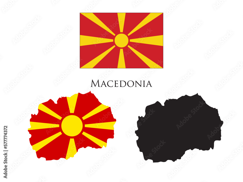 macedonia flag and map illustration vector