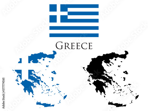 greece flag and map illustration vector