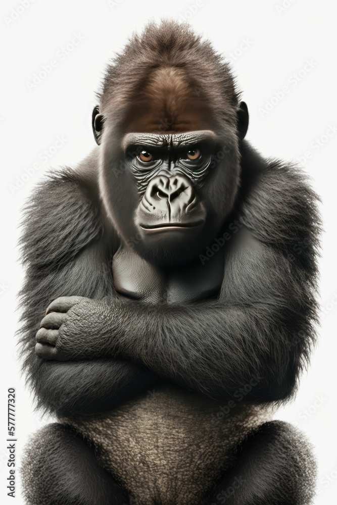 cute adorable gorilla facing front generative AI cute adorable gorilla facing front generative AI