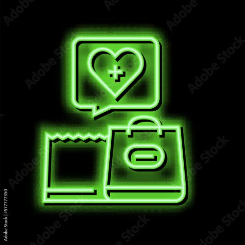grocery shopping homecare service neon glow icon illustration