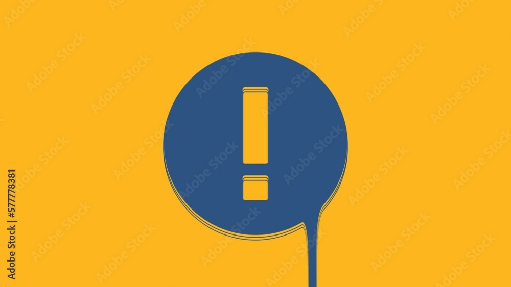 Blue Information icon isolated on orange background. 4K Video motion graphic animation Blue Information icon isolated on orange background. 4K Video motion graphic animation