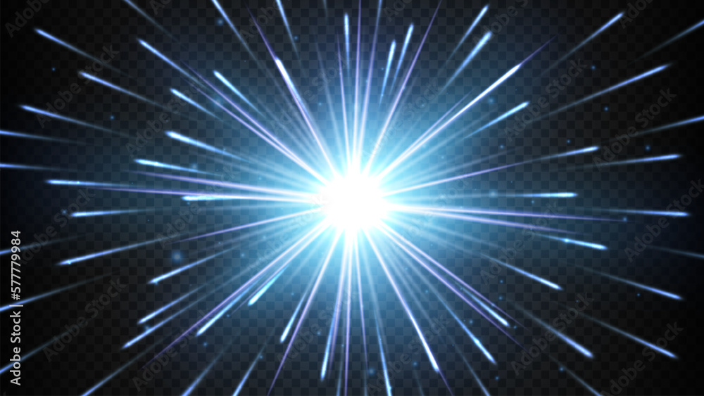 Naklejka premium Blue Explosion Effect, Vector Illustration