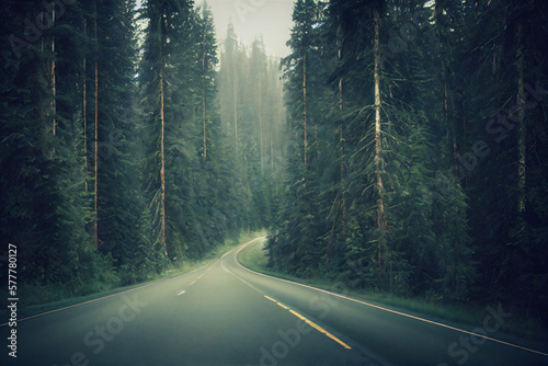 road in the north american woods