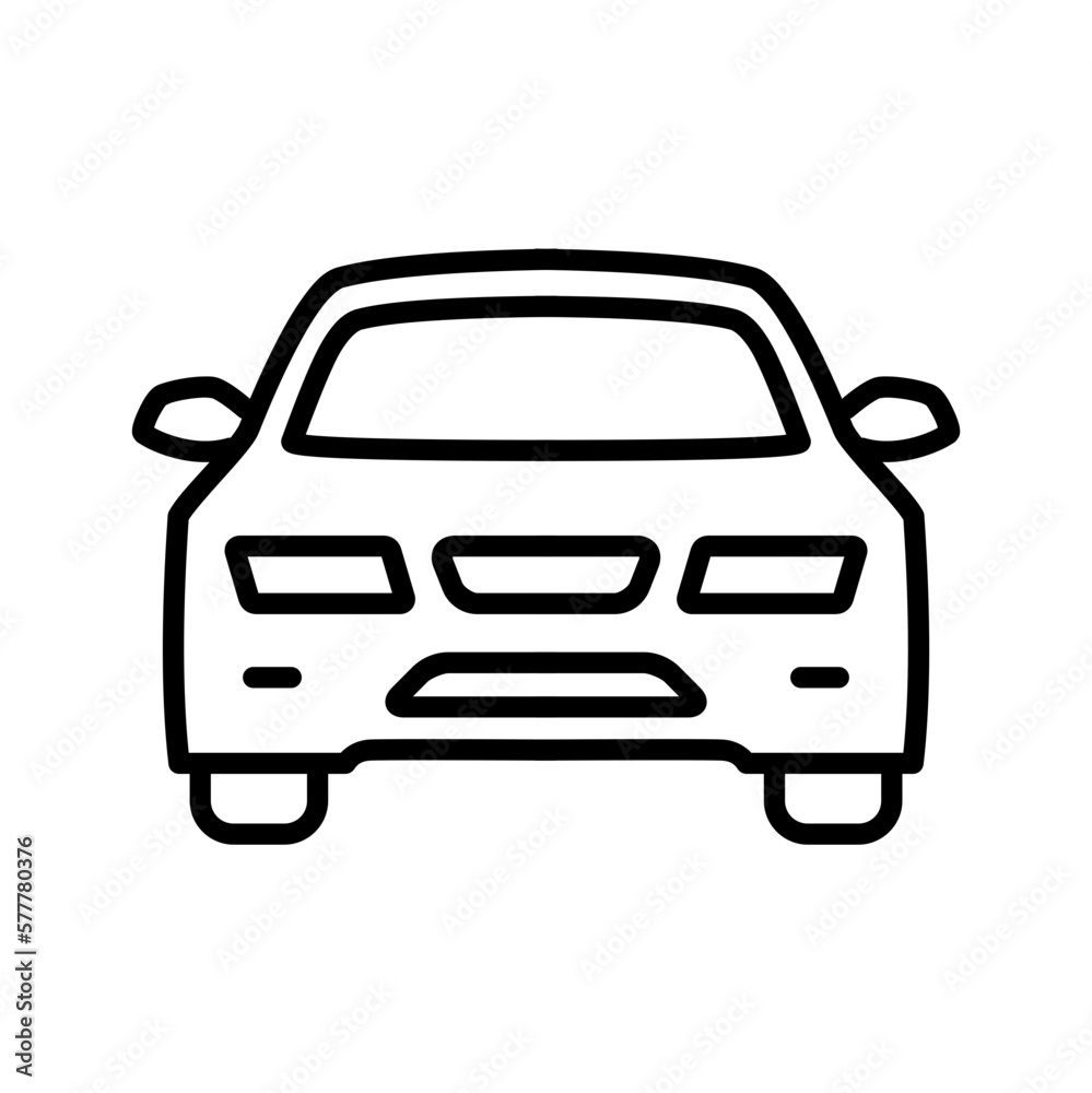 Car outline icon. Car parts icon