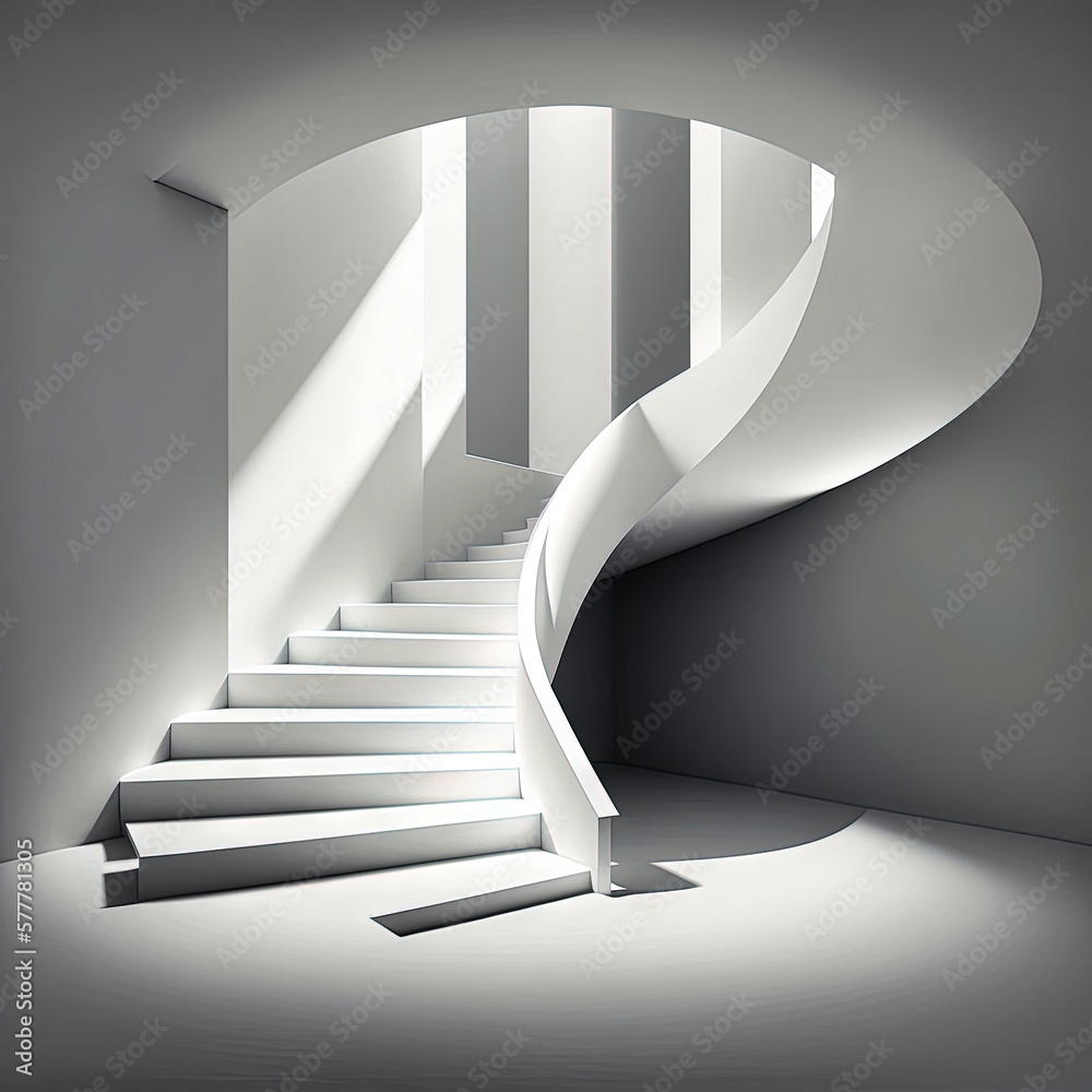 Abstract architecture background. Modern white interior and exterior disign. Art to print. oncept for designers and architects. Wallpaper. Generative AI. Abstract architecture background. Modern white interior and exterior disign. Art to print. oncept for designers and architects. Wallpaper. Generative AI.