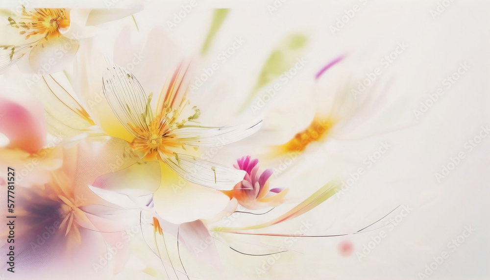 abstract background with flowers, Generative AI