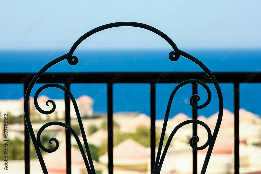 Stylish beautiful silhouette of chairs on the background of nature Stylish beautiful silhouette of chairs on the background of nature