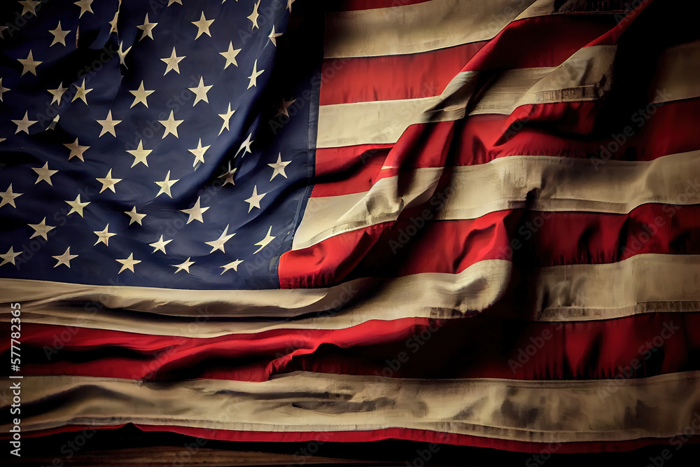 American flag for Memorial Day, 4th of July, Labour Day. Generative Ai