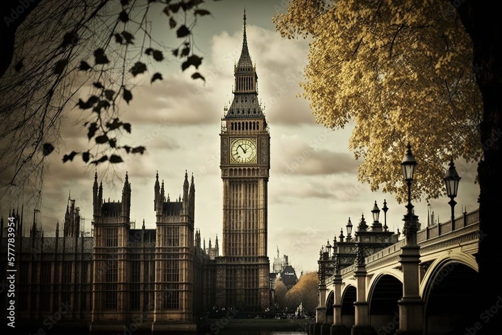 Fototapeta premium Big Ben Tower London Generative ai